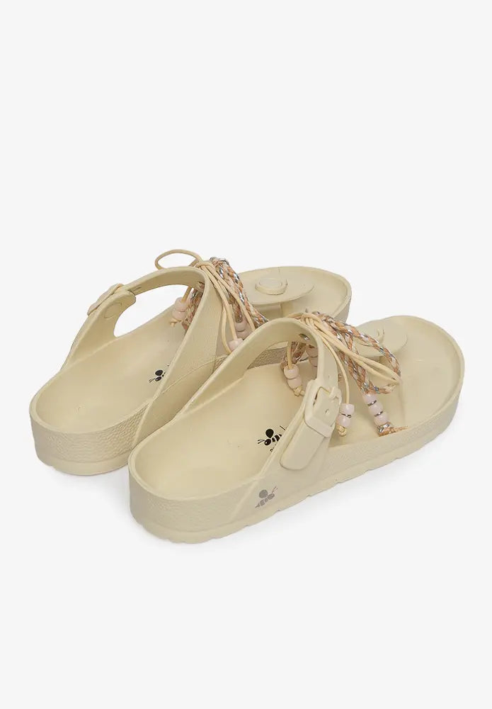 Sandalia Daisy Boho Bone White