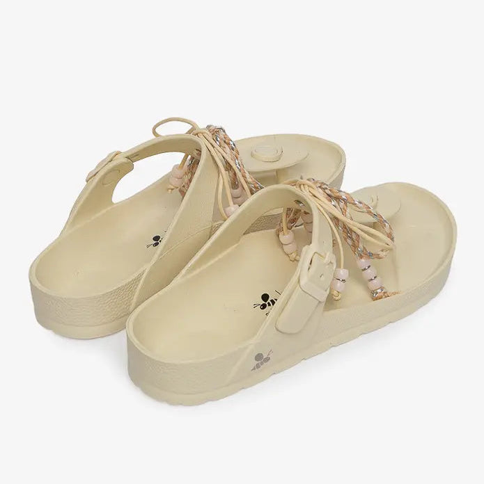 Sandalia Daisy Boho Bone White