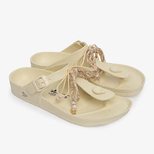 Sandalia Daisy Boho Bone White
