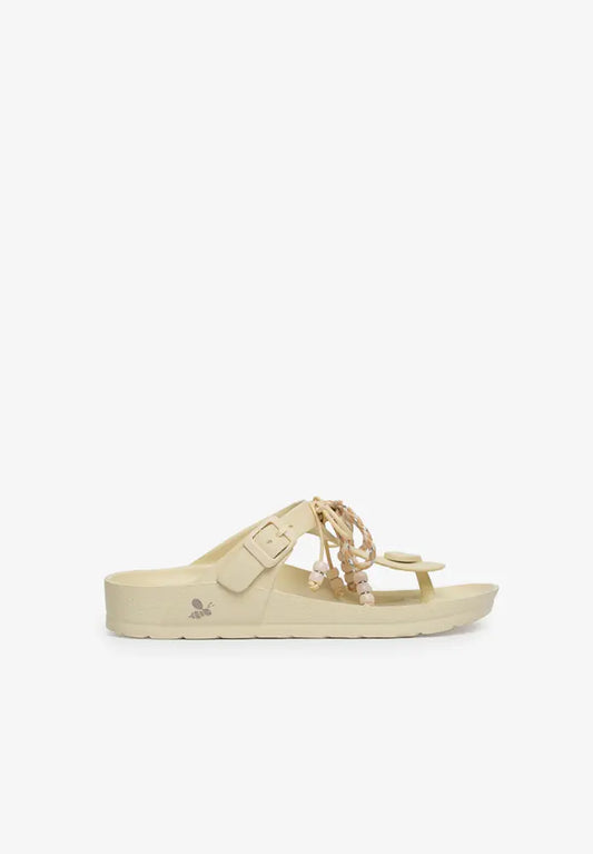 Sandalia Daisy Boho Bone White
