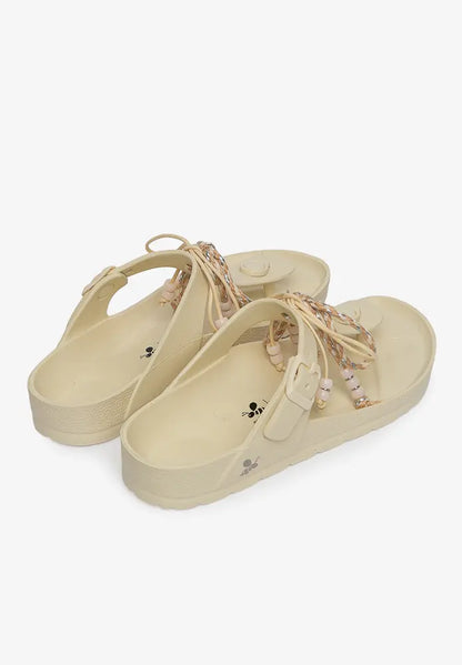 Sandalia Daisy Boho Bone White