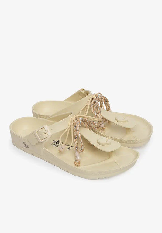 Sandalia Daisy Boho Bone White